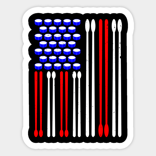 USA American Flag Drummer Drumming Percussion Sticker by Wakzs3Arts